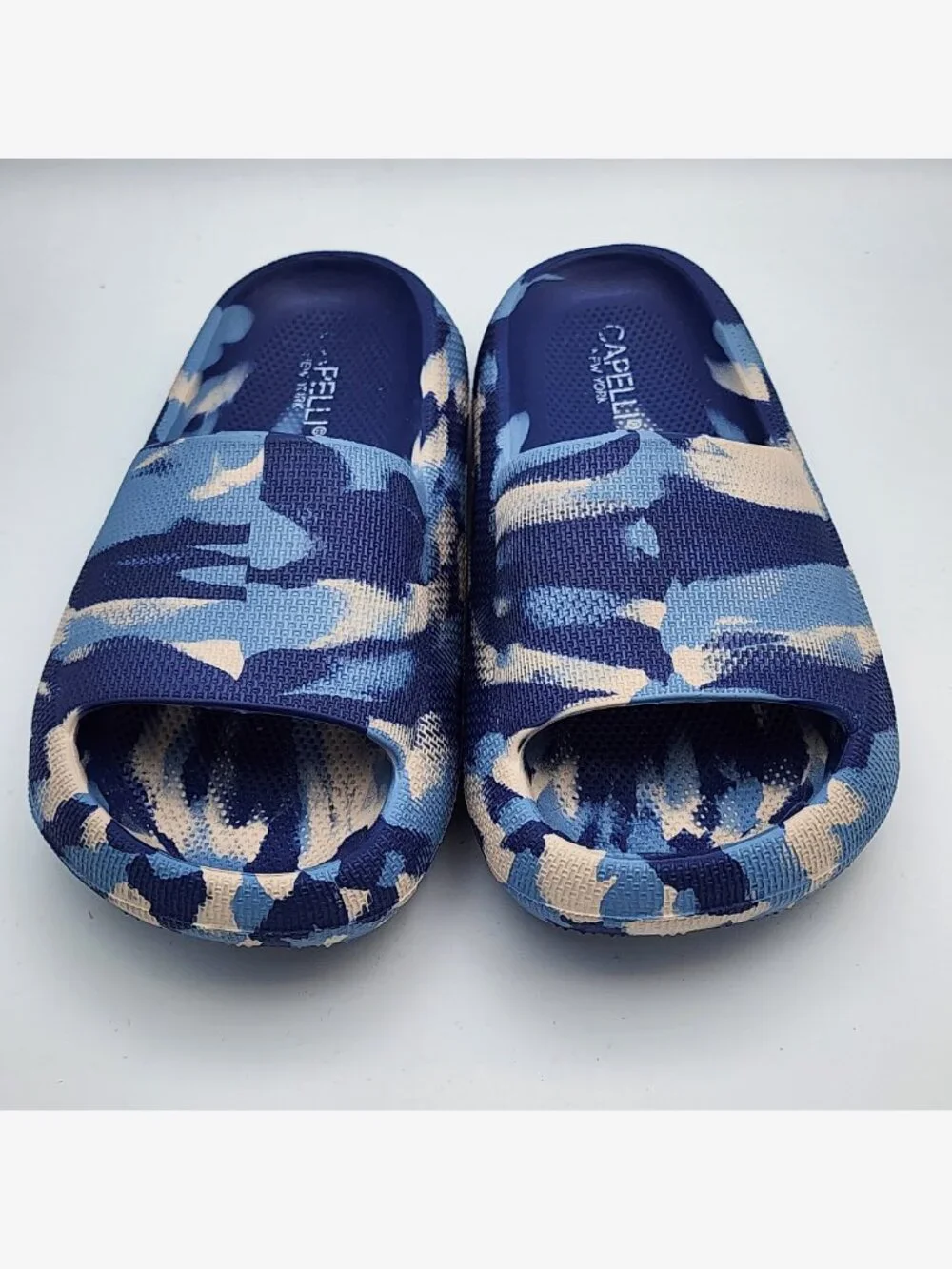 Blue/White Camo Slides | Kid's 10-11